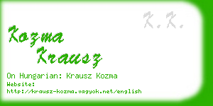 kozma krausz business card
